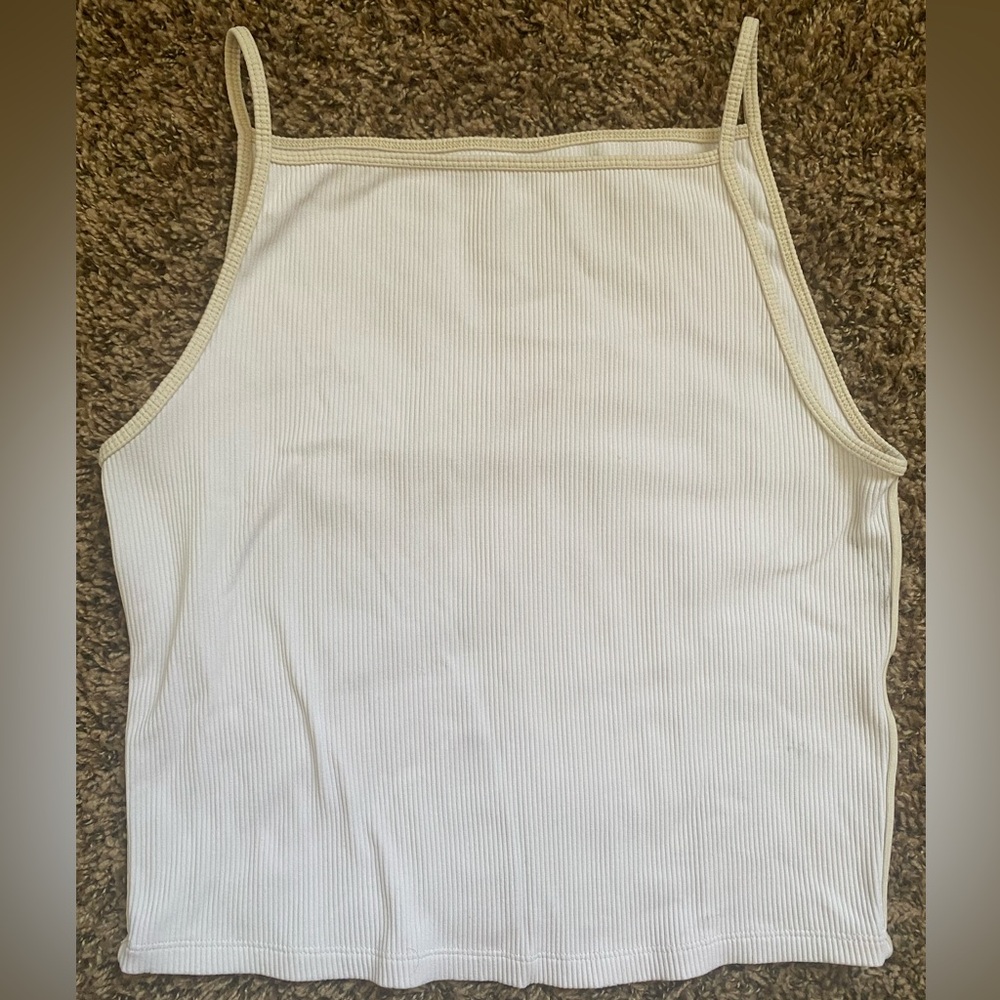 White Abercrombie & Fitch ribbed tank top
